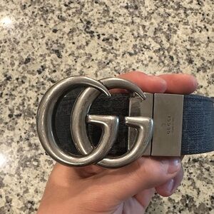 Gucci Black Belt Bag with Silver GG Buckle